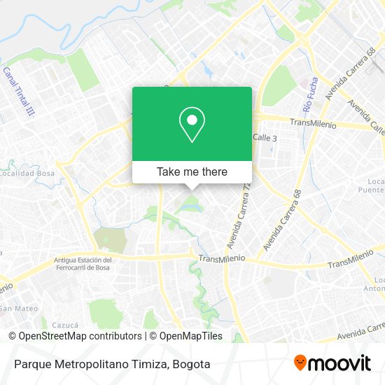 Parque Metropolitano Timiza map