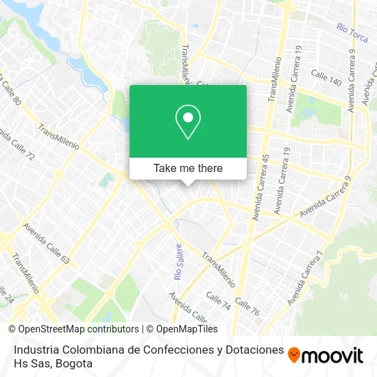 Mapa de Industria Colombiana de Confecciones y Dotaciones Hs Sas