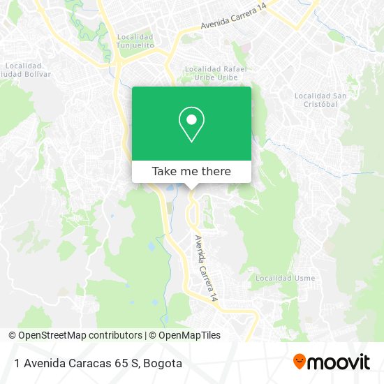 Mapa de 1 Avenida Caracas 65 S