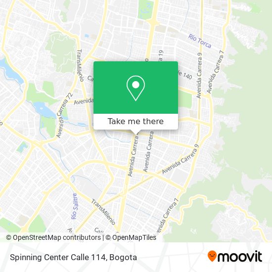 Spinning Center Calle 114 map