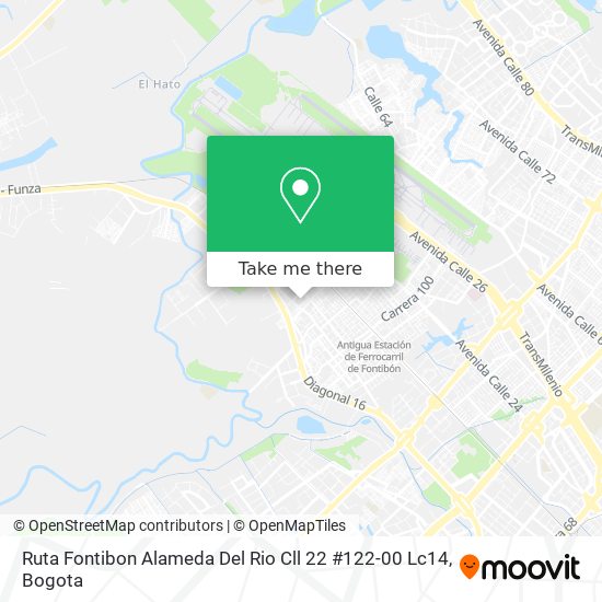 Ruta Fontibon Alameda Del Rio Cll 22 #122-00 Lc14 map