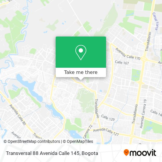 Transversal 88 Avenida Calle 145 map