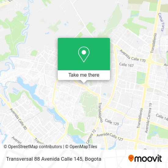 Transversal 88 Avenida Calle 145 map