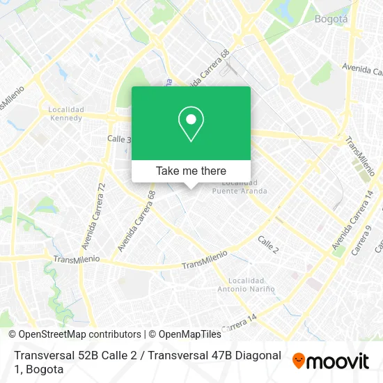 Mapa de Transversal 52B Calle 2 / Transversal 47B Diagonal 1