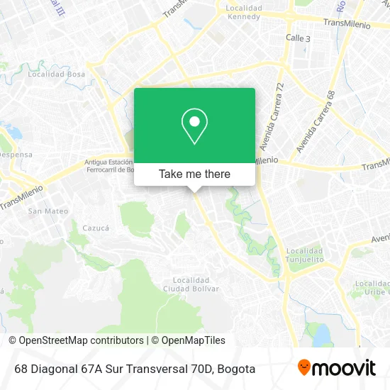 68 Diagonal 67A Sur Transversal 70D map