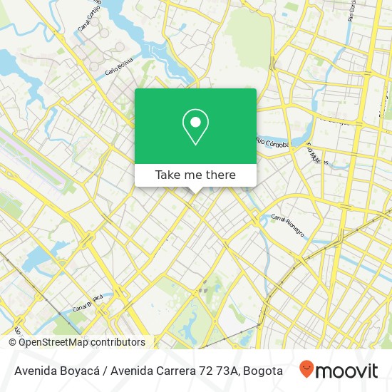 Avenida Boyacá / Avenida Carrera 72 73A map
