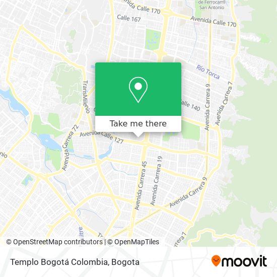 Templo Bogotá Colombia map