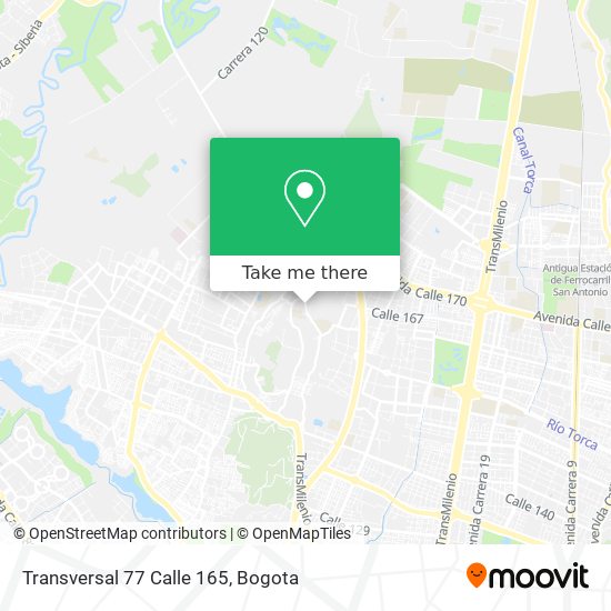 Mapa de Transversal 77 Calle 165