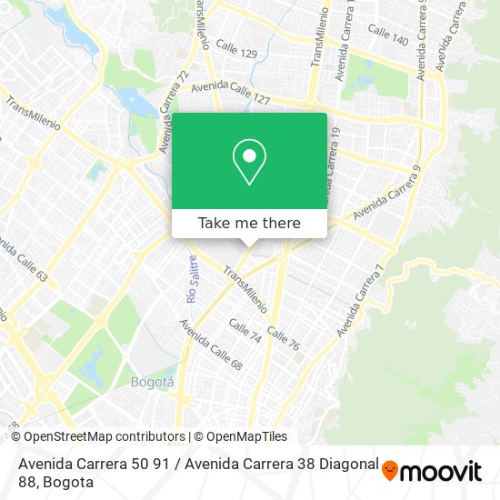 Mapa de Avenida Carrera 50 91 / Avenida Carrera 38 Diagonal 88