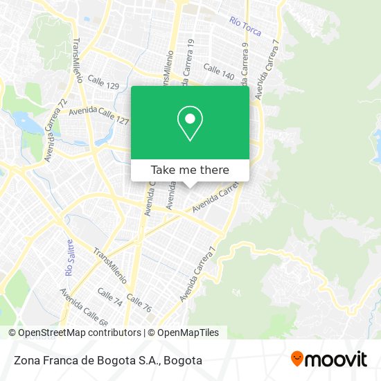 Zona Franca de Bogota S.A. map