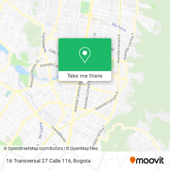 16 Transversal 27 Calle 116 map