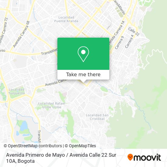 Mapa de Avenida Primero de Mayo / Avenida Calle 22 Sur 10A