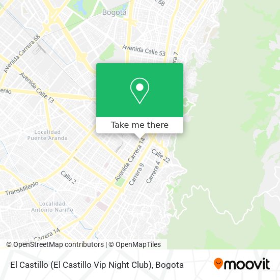 How to get to El Castillo (El Castillo Vip Night Club) in Los Mártires by  SITP or Transmilenio?