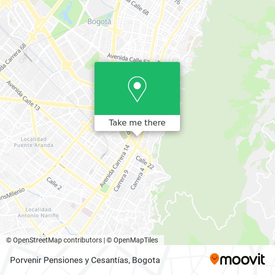 Mapa de Porvenir Pensiones y Cesantías