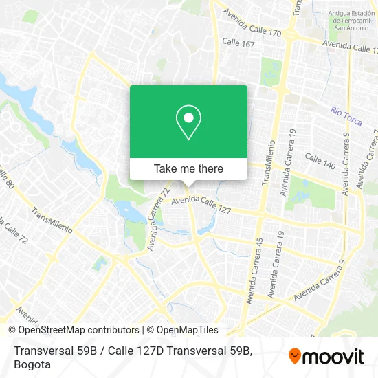 Mapa de Transversal 59B / Calle 127D Transversal 59B
