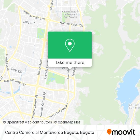 Centro Comercial Monteverde Bogotá map