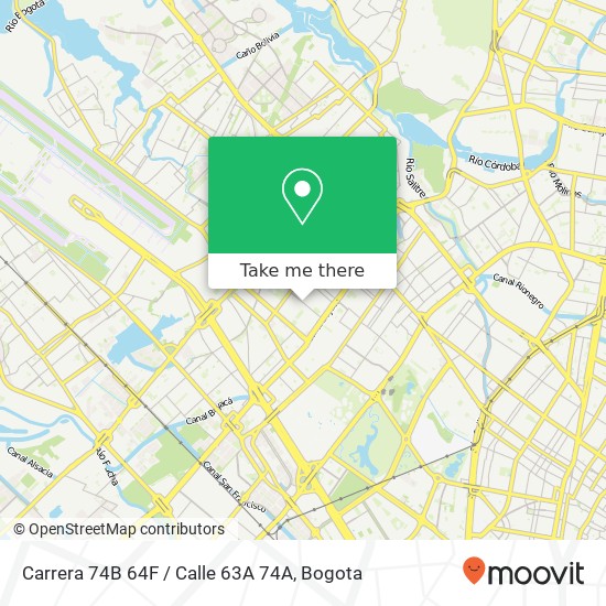 Mapa de Carrera 74B 64F / Calle 63A 74A