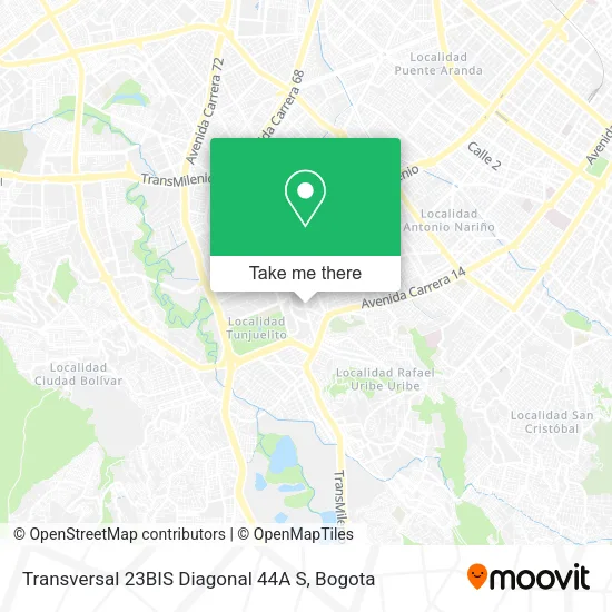 Mapa de Transversal 23BIS Diagonal 44A S