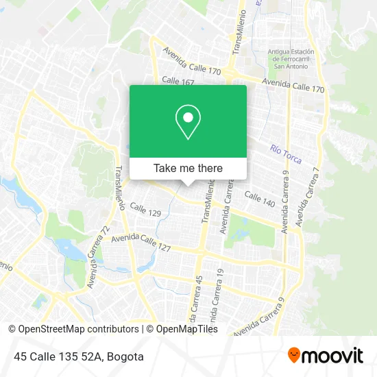 45 Calle 135 52A map