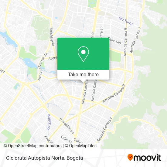 Mapa de Cicloruta Autopista Norte