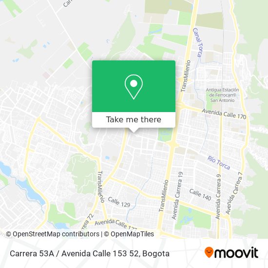 Mapa de Carrera 53A / Avenida Calle 153 52