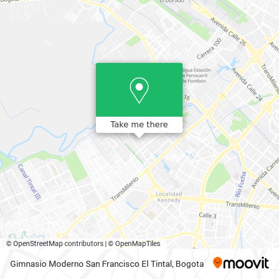 Gimnasio Moderno San Francisco El Tintal map