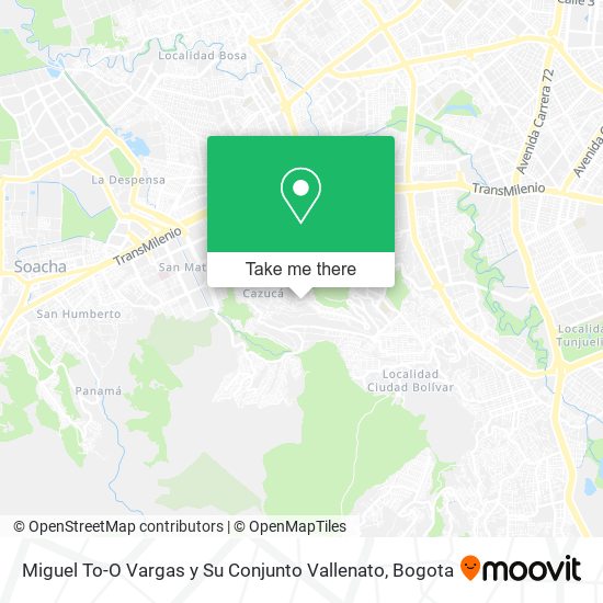 Mapa de Miguel To-O Vargas y Su Conjunto Vallenato