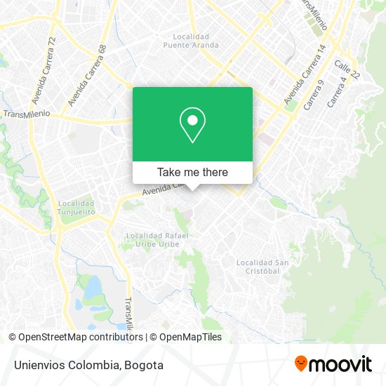 Unienvios Colombia map