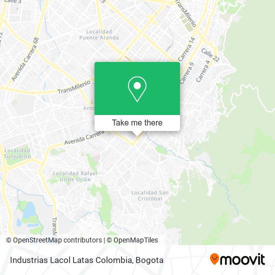 Mapa de Industrias Lacol Latas Colombia