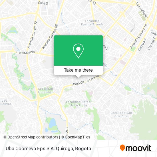 Uba Coomeva Eps S.A. Quiroga map
