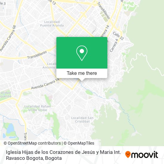 Iglesia Hijas de los Corazones de Jesús y Maria Int. Ravasco Bogota map