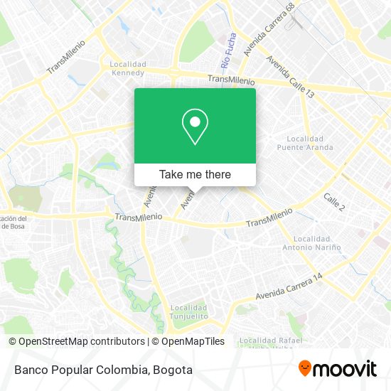 Mapa de Banco Popular Colombia