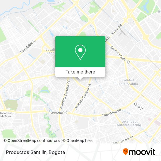 Productos Santilin map