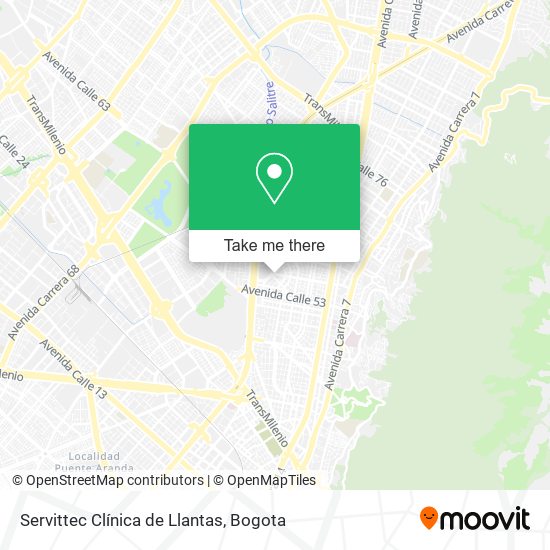 Mapa de Servittec Clínica de Llantas