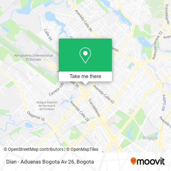 Mapa de Dian - Aduanas Bogota Av 26