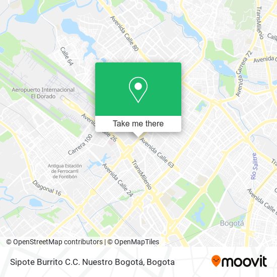 Sipote Burrito C.C. Nuestro Bogotá map