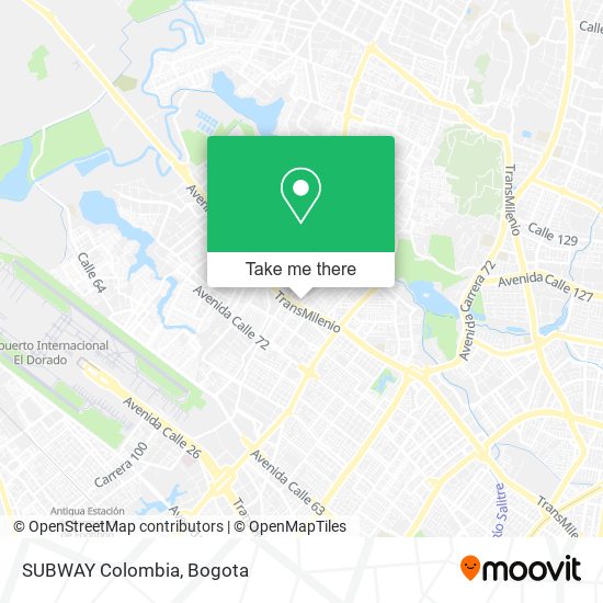 SUBWAY Colombia map