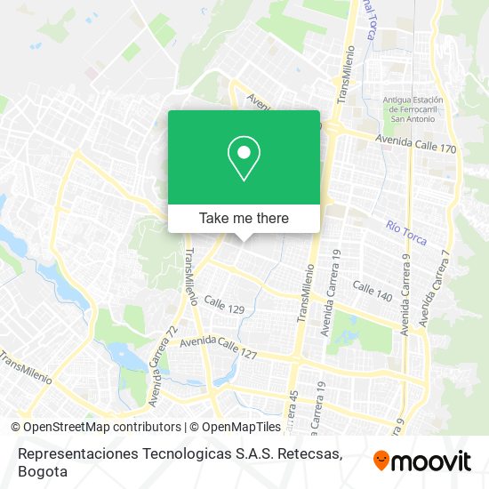 Mapa de Representaciones Tecnologicas S.A.S. Retecsas
