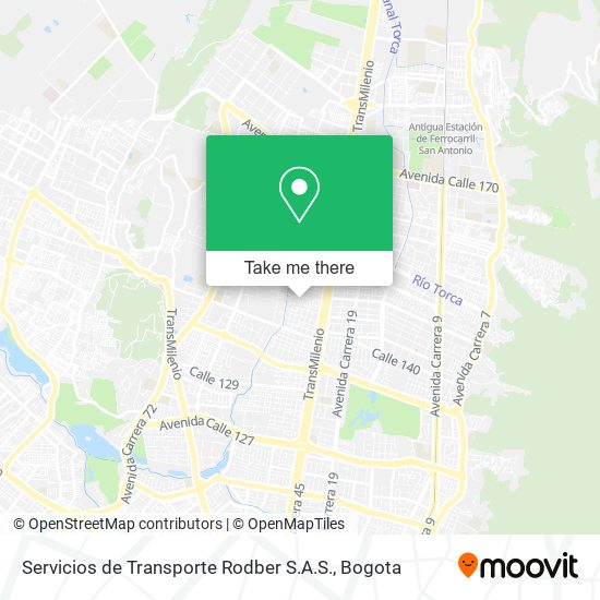 Mapa de Servicios de Transporte Rodber S.A.S.