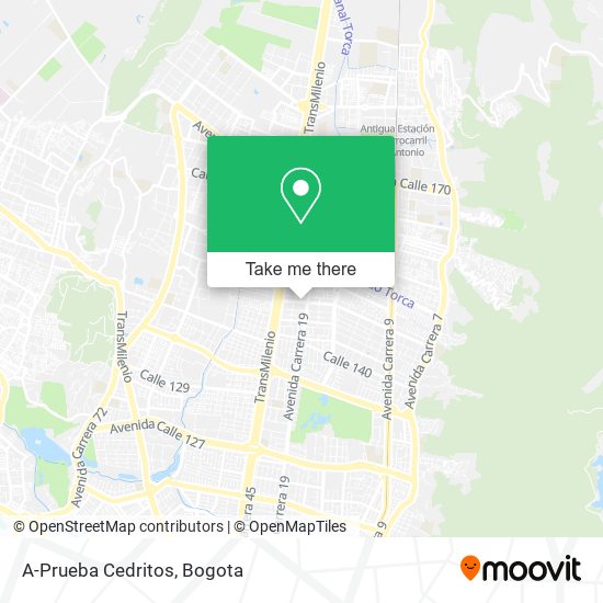 Mapa de A-Prueba Cedritos