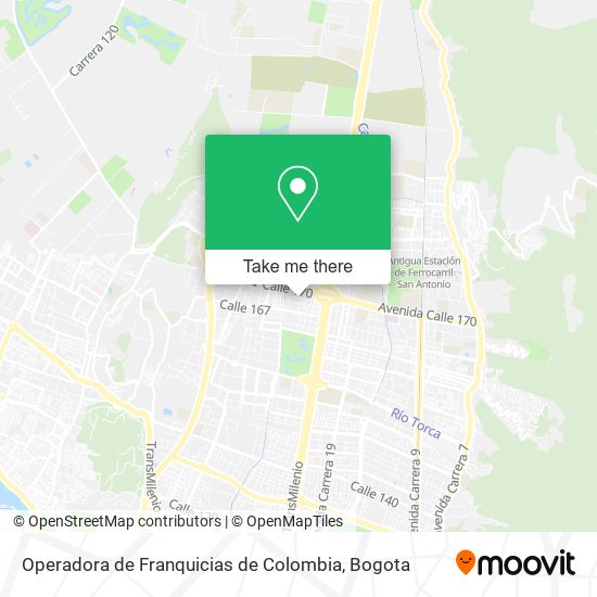 Operadora de Franquicias de Colombia map