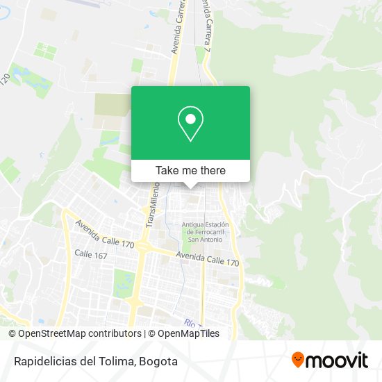 Mapa de Rapidelicias del Tolima