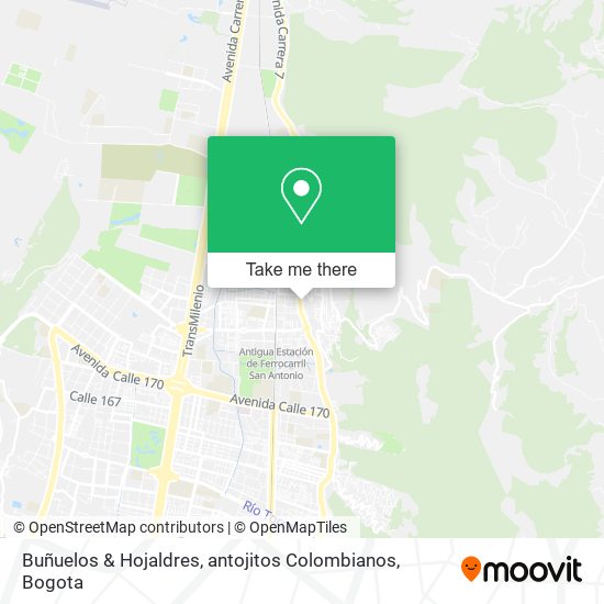 Mapa de Buñuelos & Hojaldres, antojitos Colombianos