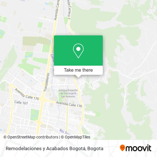 Remodelaciones y Acabados Bogotá map