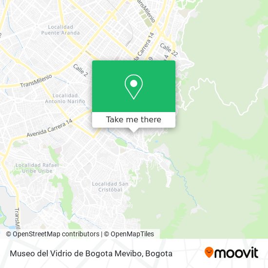 Mapa de Museo del Vidrio de Bogota Mevibo