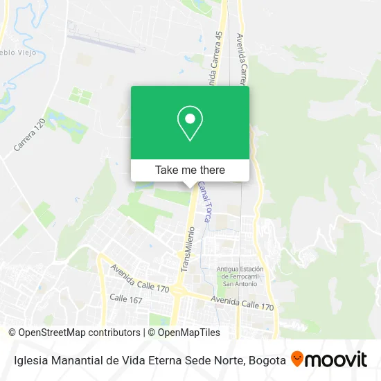 Iglesia Manantial de Vida Eterna Sede Norte map