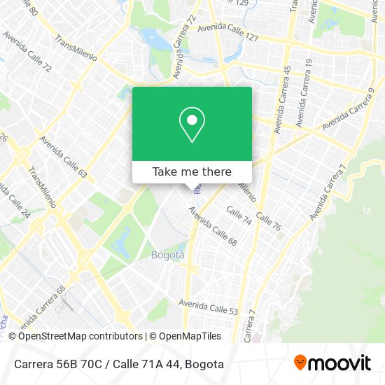 Mapa de Carrera 56B 70C / Calle 71A 44