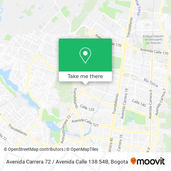 Avenida Carrera 72 / Avenida Calle 138 54B map