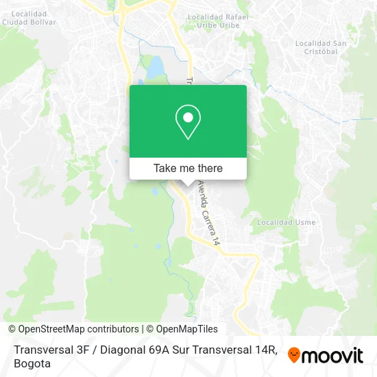Transversal 3F / Diagonal 69A Sur Transversal 14R map