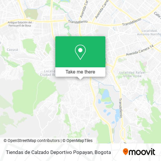 Mapa de Tiendas de Calzado Deportivo Popayan